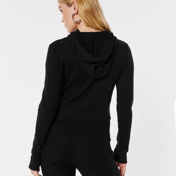 2 NWT Hollister waffle zip hoodies - Picture 7 of 8